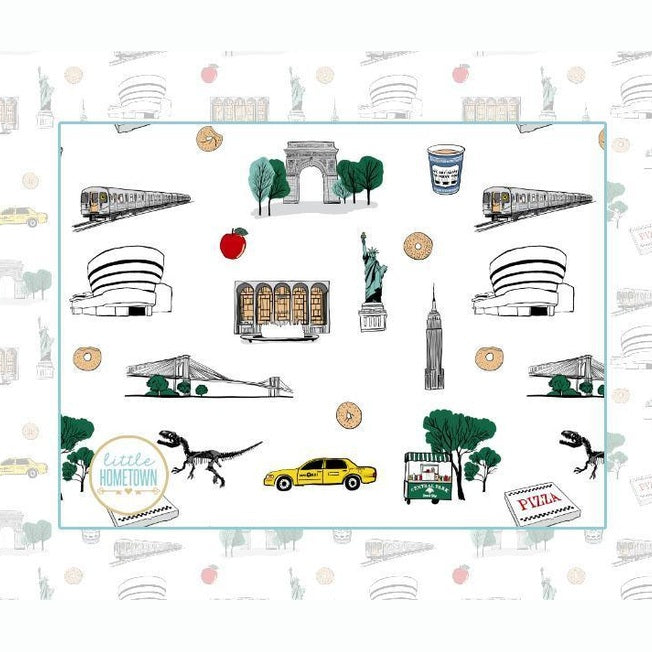 Baby Burp Cloth & Bib Combo:  New York City Baby