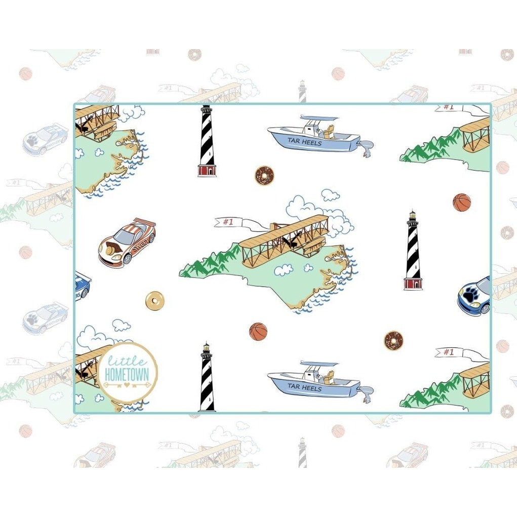 Baby Burp Cloth & Bib Combo: North Carolina Baby