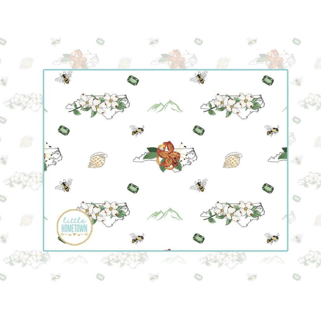 Baby Burp Cloth & Bib Combo: North Carolina (Floral)