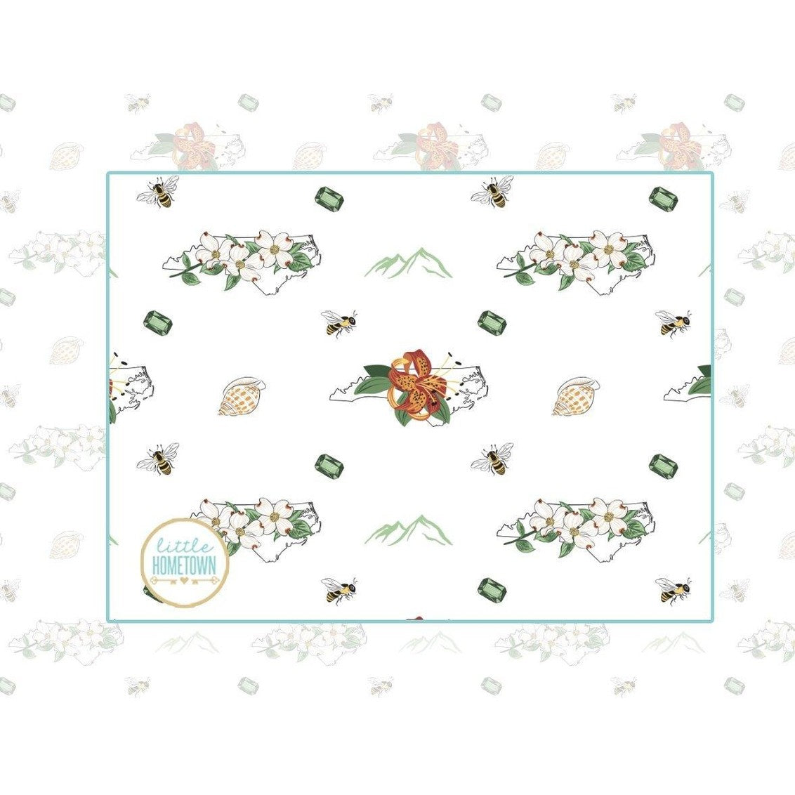Baby Burp Cloth & Bib Combo: North Carolina (Floral)