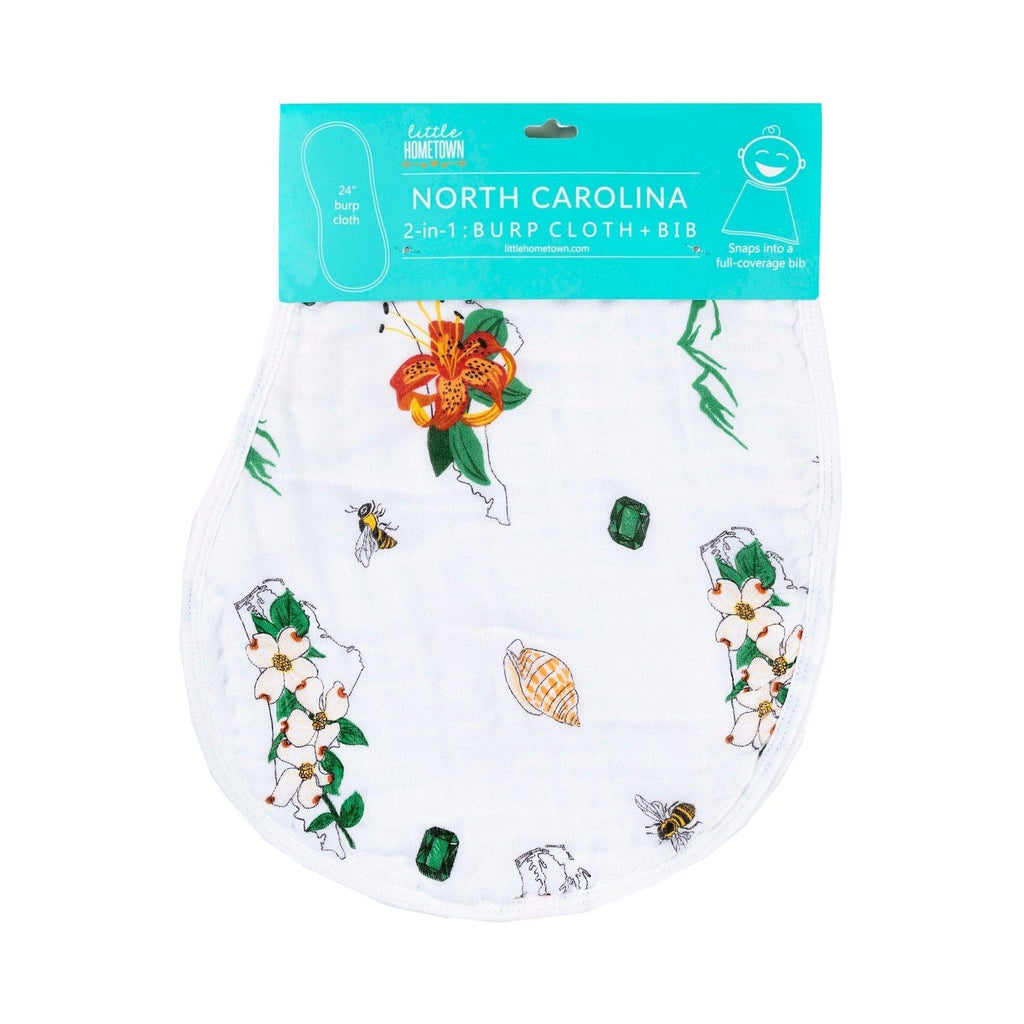 Baby Burp Cloth & Bib Combo: North Carolina (Floral)