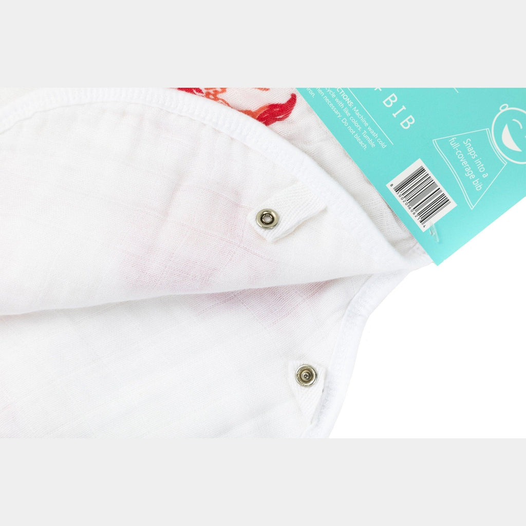 Baby Burp Cloth & Bib Combo: Pink Crab