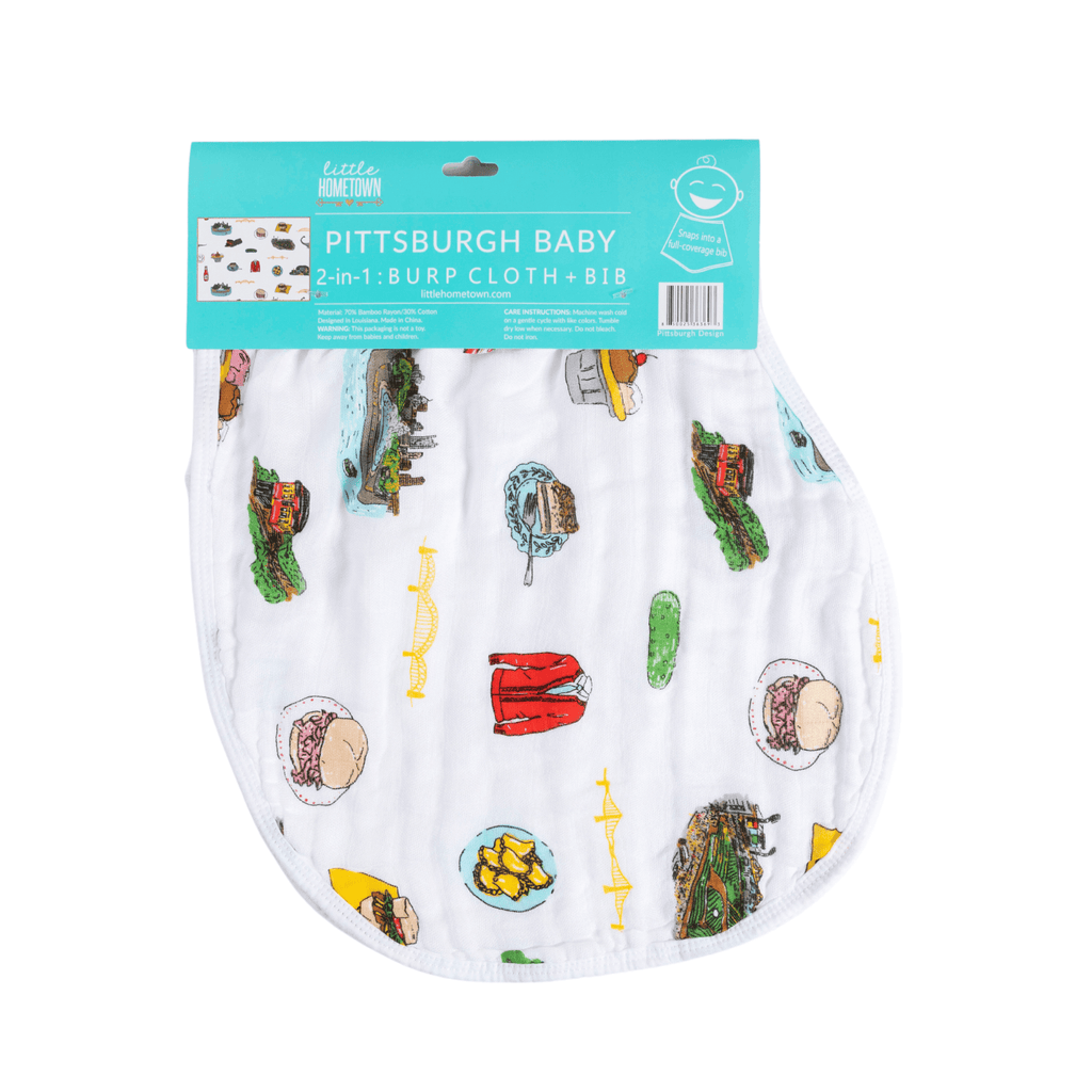 Baby Burp Cloth & Bib Combo:  Pittsburgh