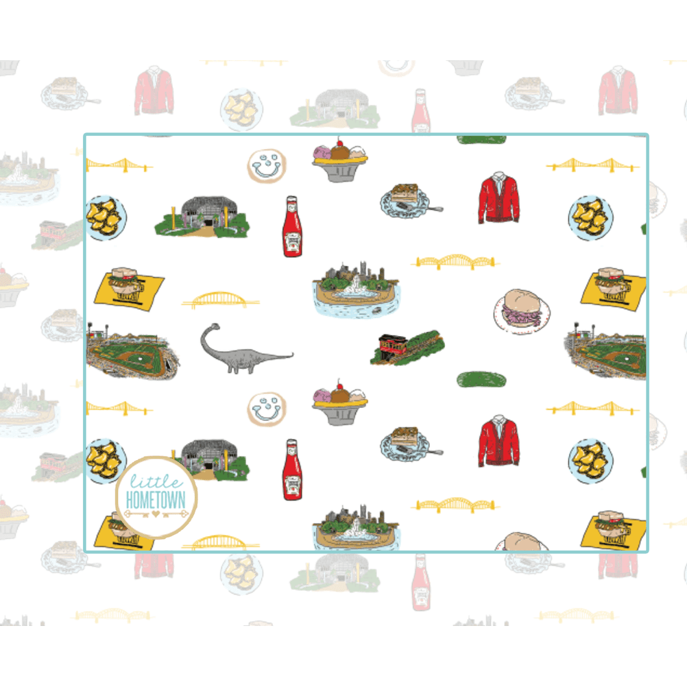 Baby Burp Cloth & Bib Combo:  Pittsburgh