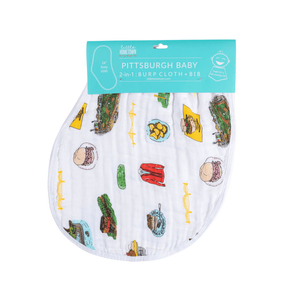 Baby Burp Cloth & Bib Combo:  Pittsburgh