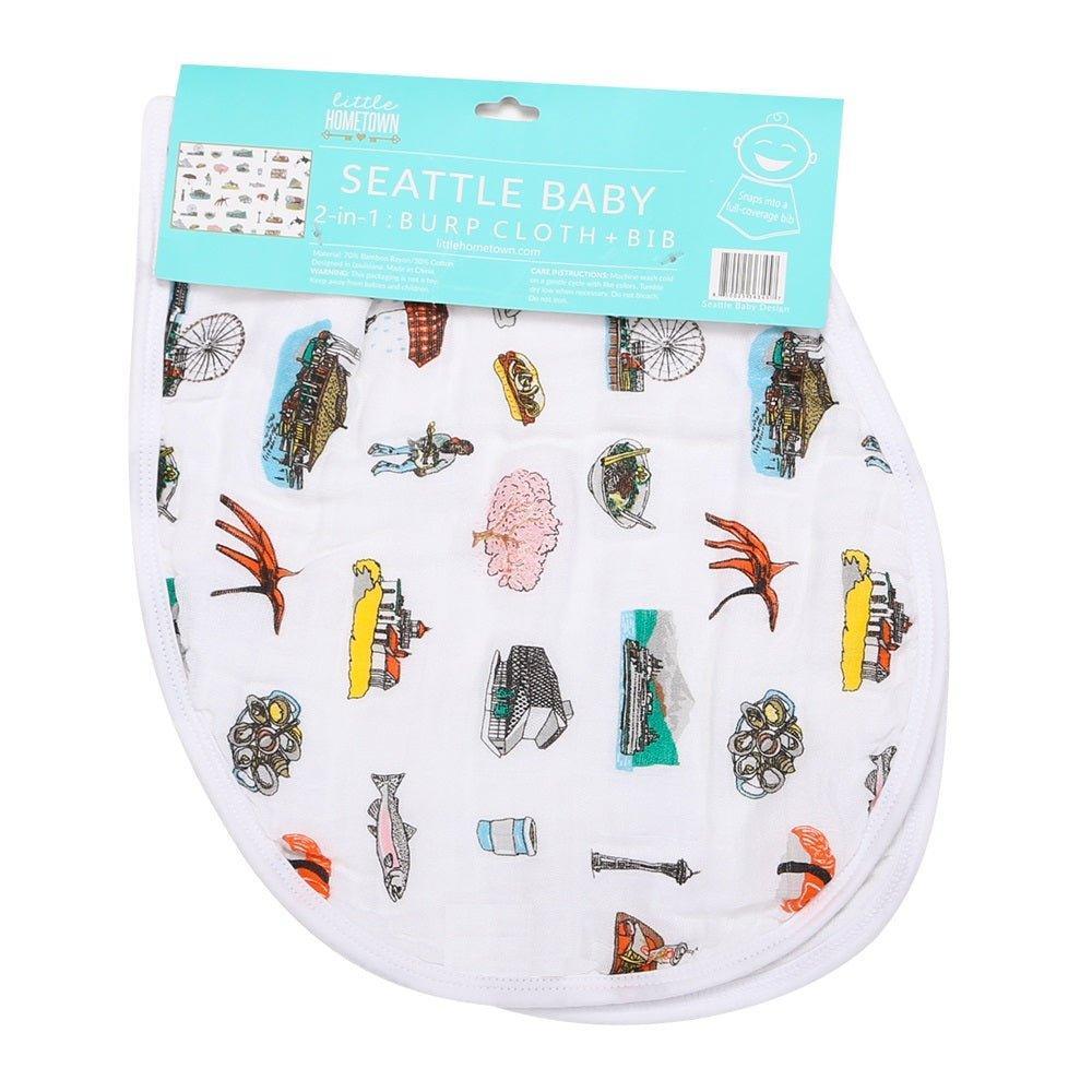 Baby Burp Cloth & Bib Combo: Seattle
