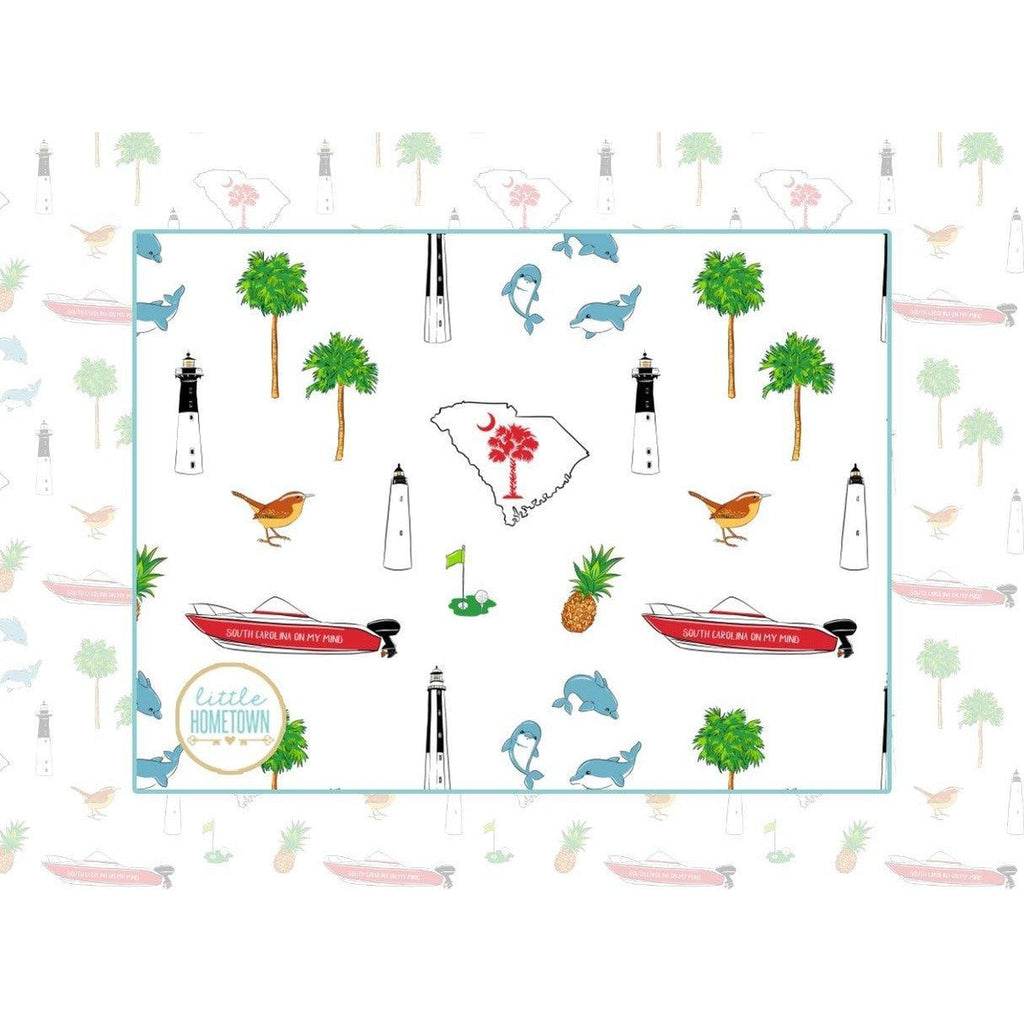 Baby Burp Cloth & Bib Combo: South Carolina Boy