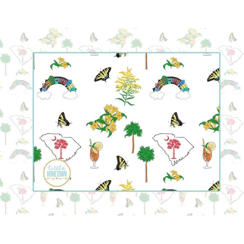 Baby Burp Cloth & Bib Combo: South Carolina Girl