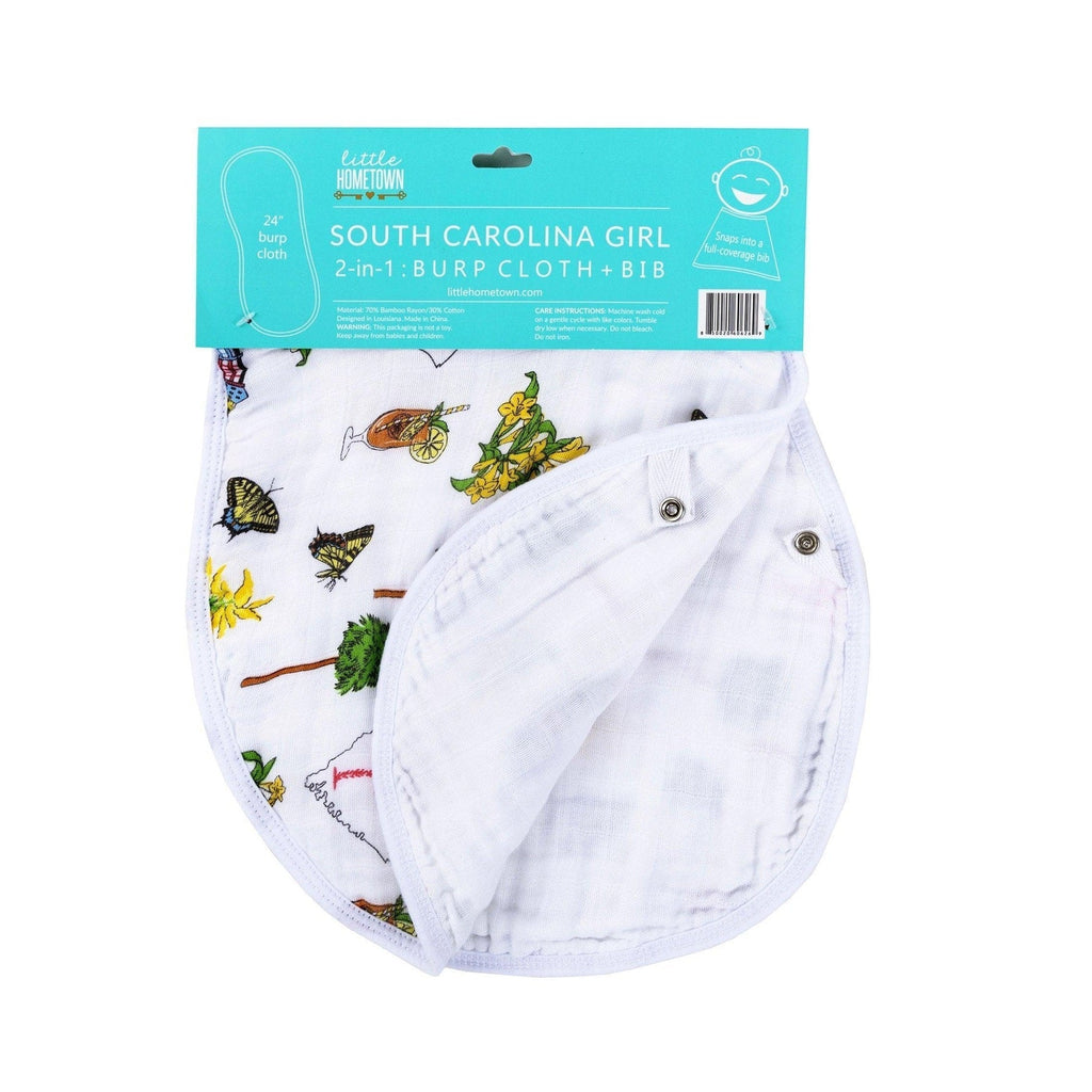 Baby Burp Cloth & Bib Combo: South Carolina Girl