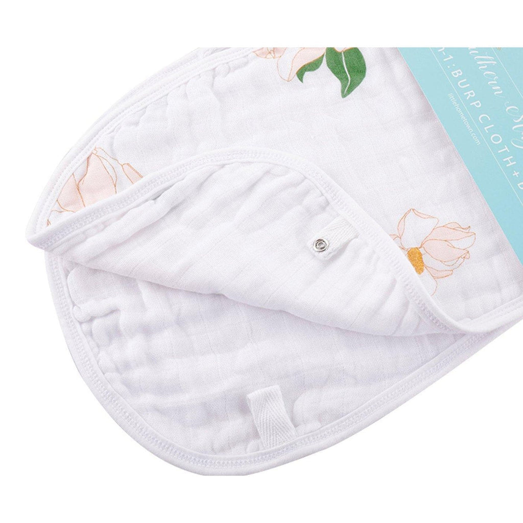 Baby Burp Cloth & Bib Combo: Southern Magnolia