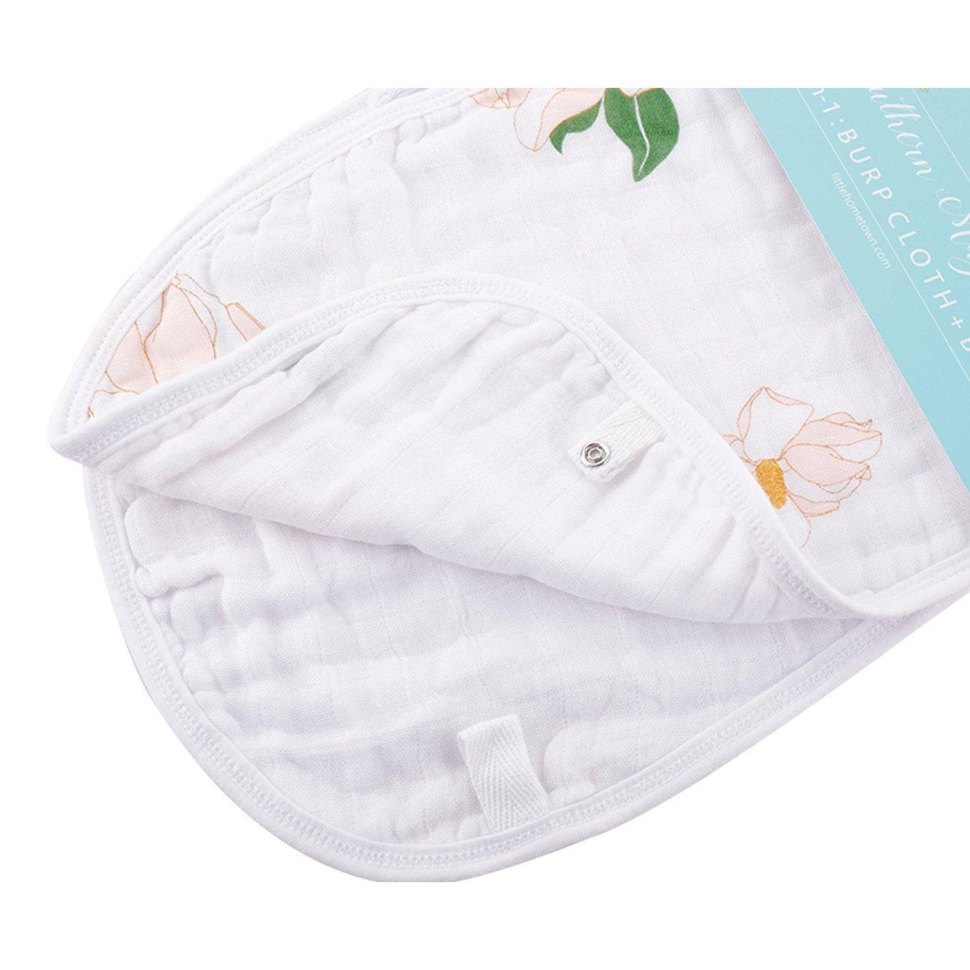 Baby Burp Cloth & Bib Combo: Southern Magnolia