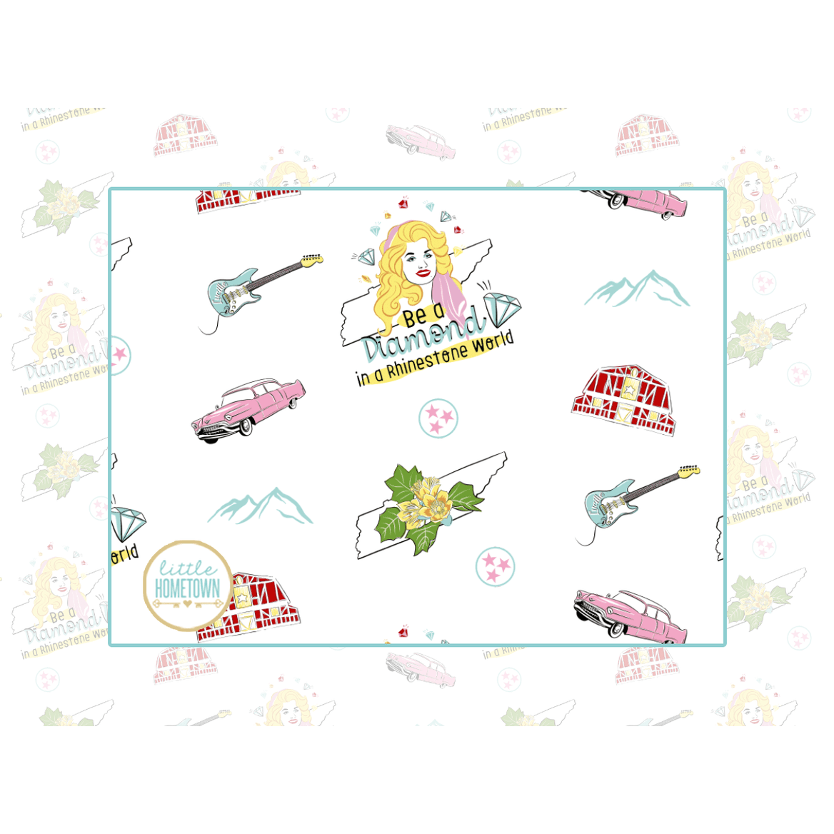 Baby Burp Cloth & Bib Combo:  Tennessee Baby (Floral)