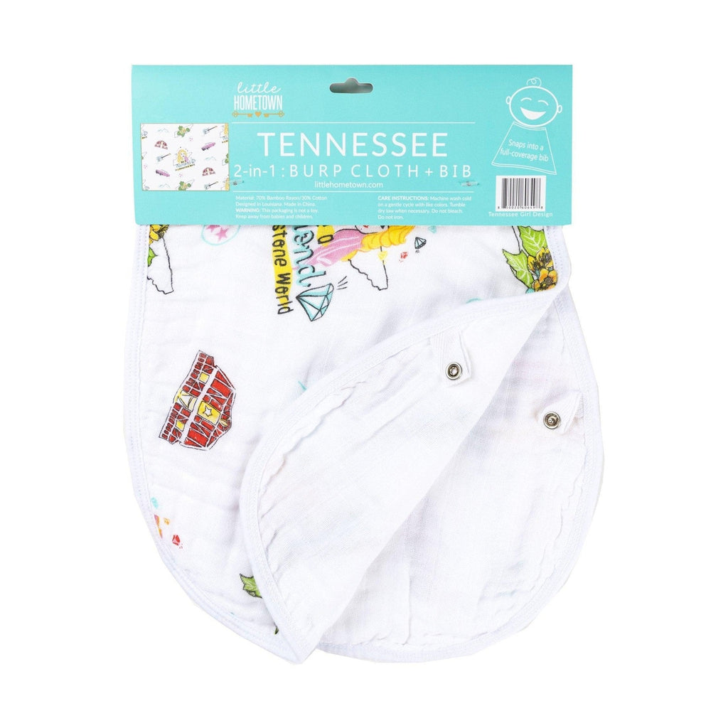 Baby Burp Cloth & Bib Combo:  Tennessee Baby (Floral)