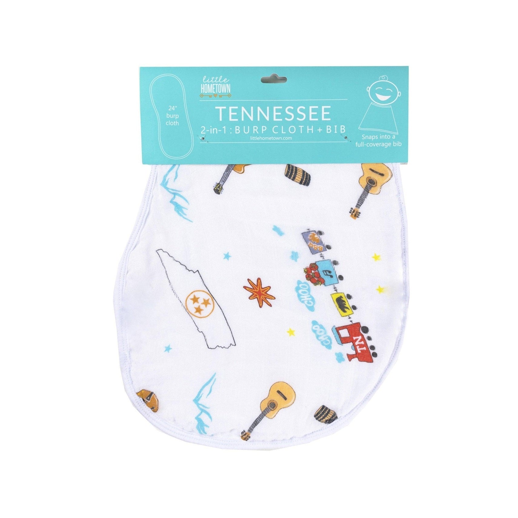 Baby Burp Cloth & Bib Combo: Tennessee Baby