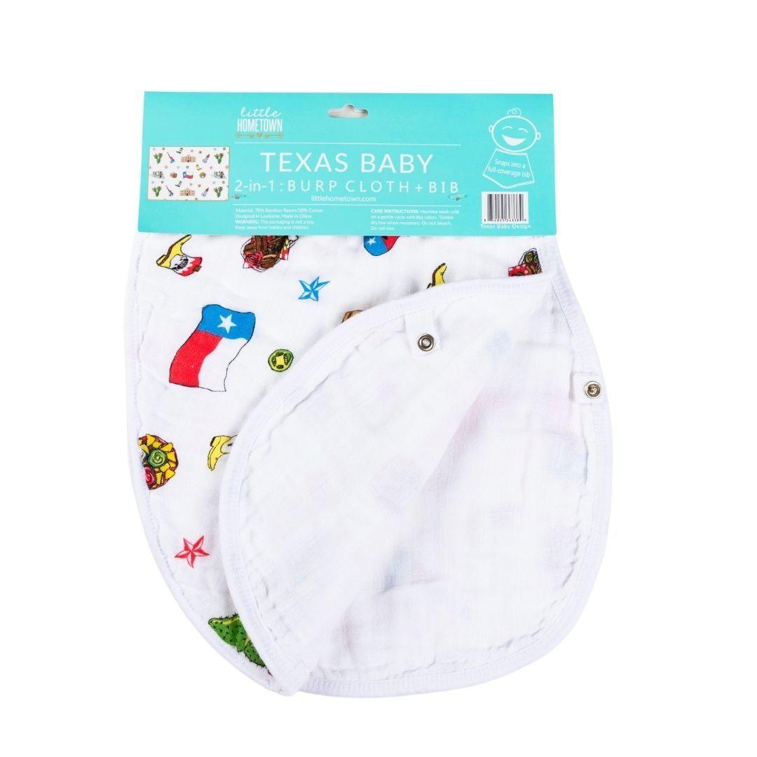 Baby Burp Cloth & Bib Combo: Texas Baby