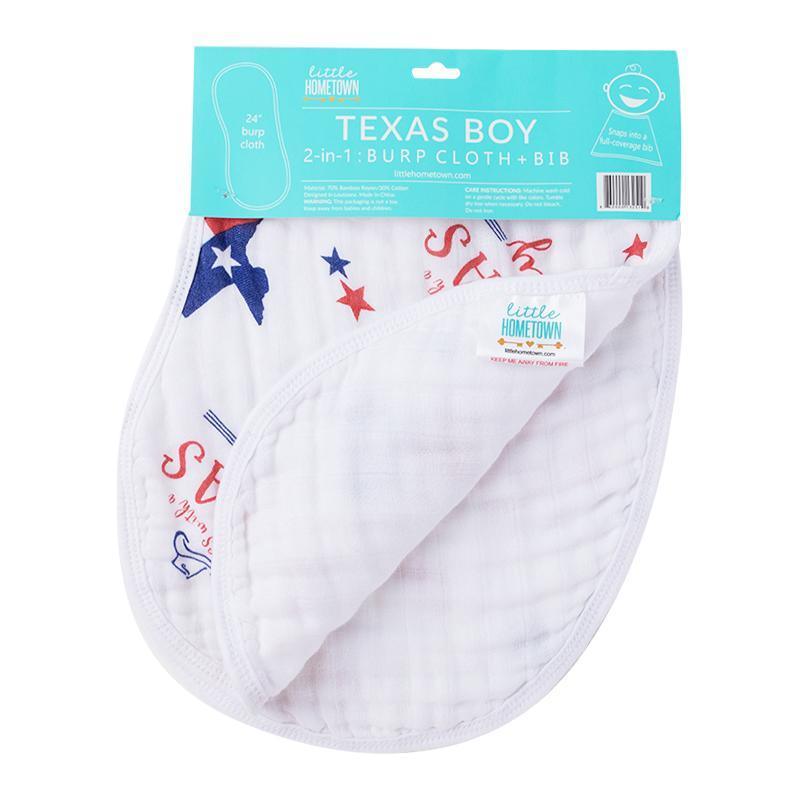 Baby Burp Cloth & Bib Combo: Texas Boy