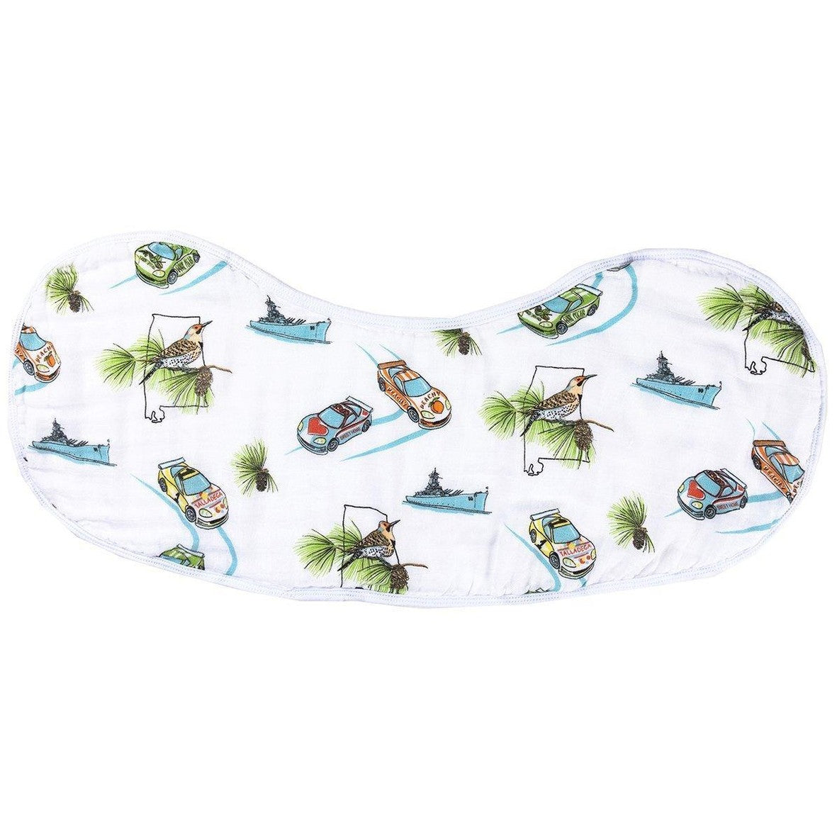 Baby Burp Cloth and Wraparound Bib (Alabama Baby)