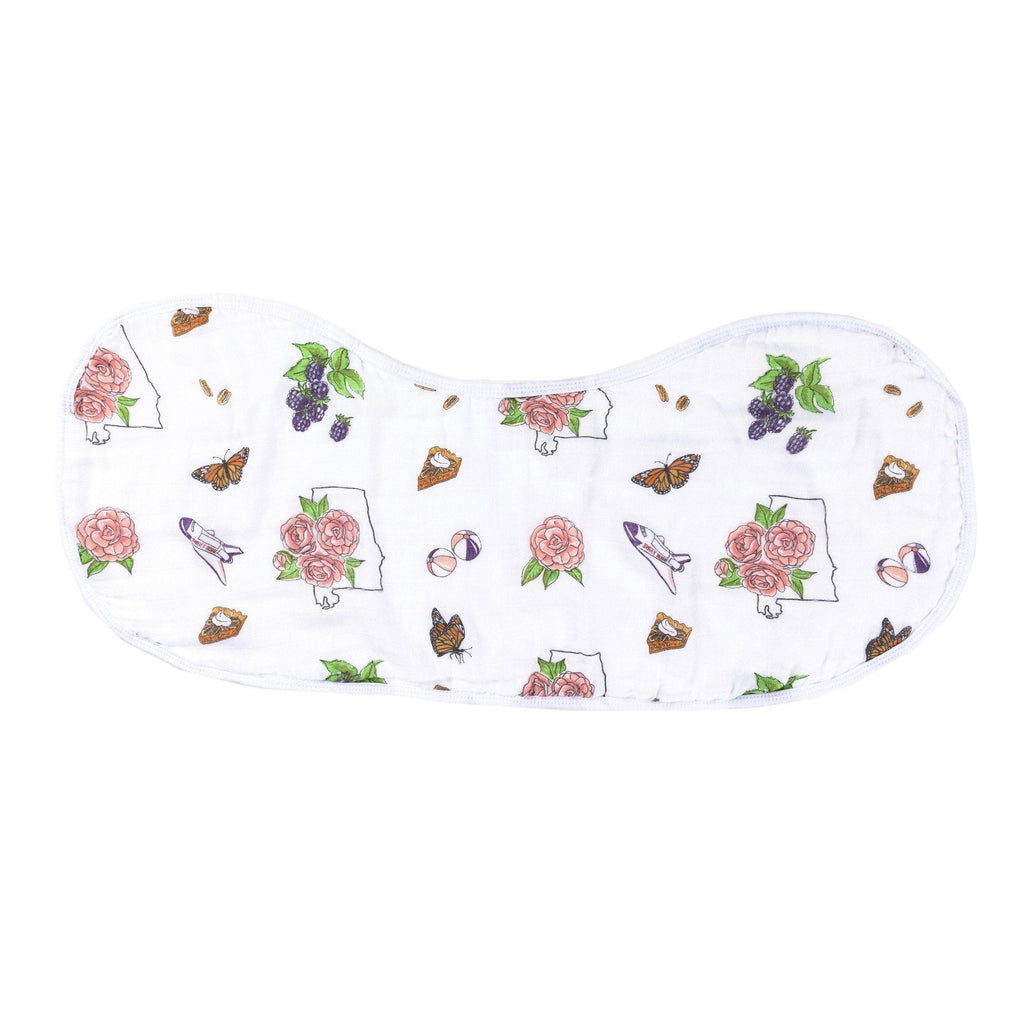 Baby Burp Cloth and Wraparound Bib (Alabama Floral)
