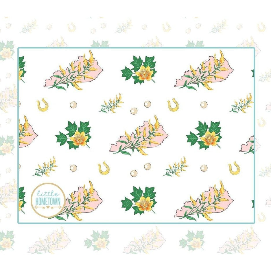 Baby Burp Cloth and Wraparound Bib (Kentucky Floral)