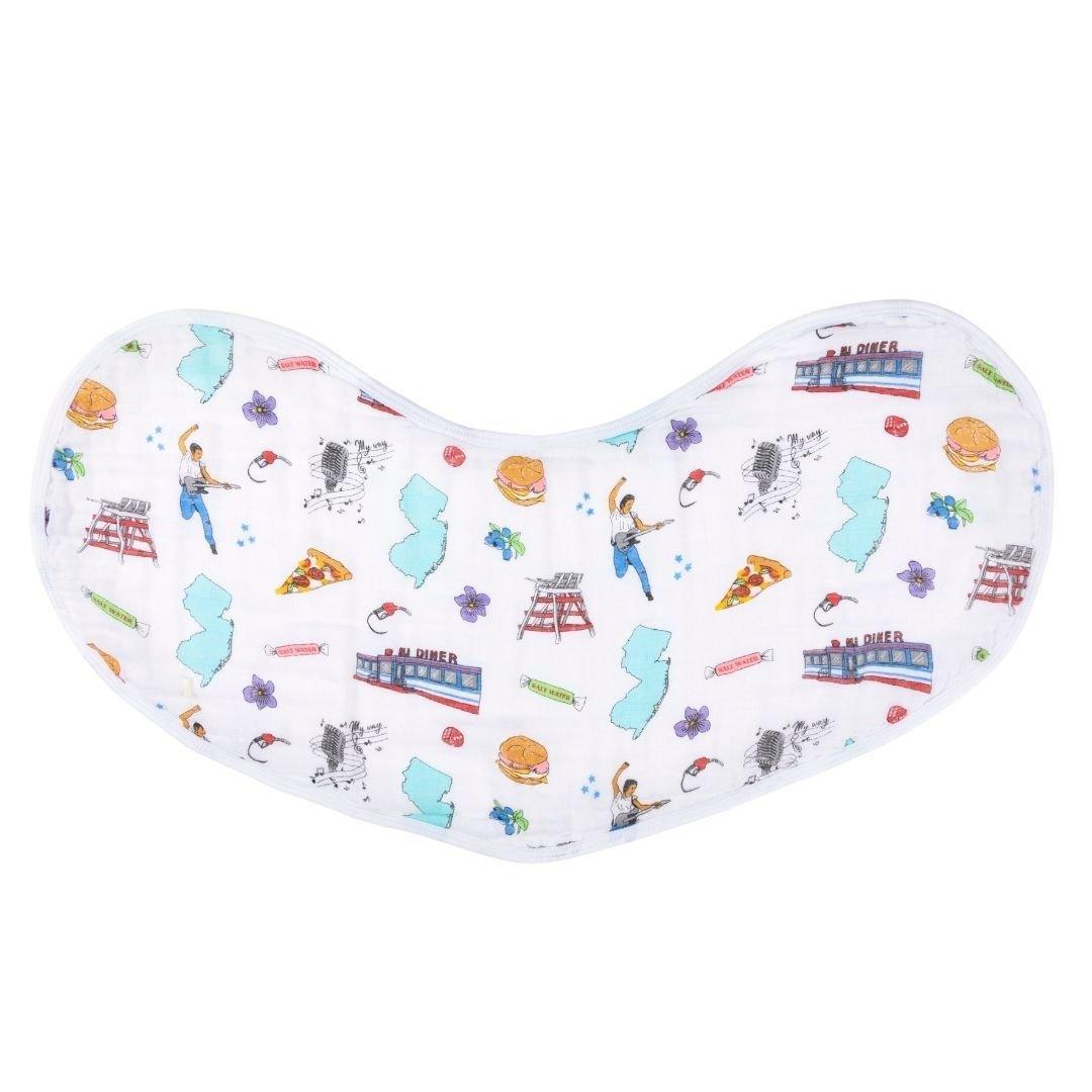 Baby Burp Cloth and Wraparound Bib (New Jersey Baby)