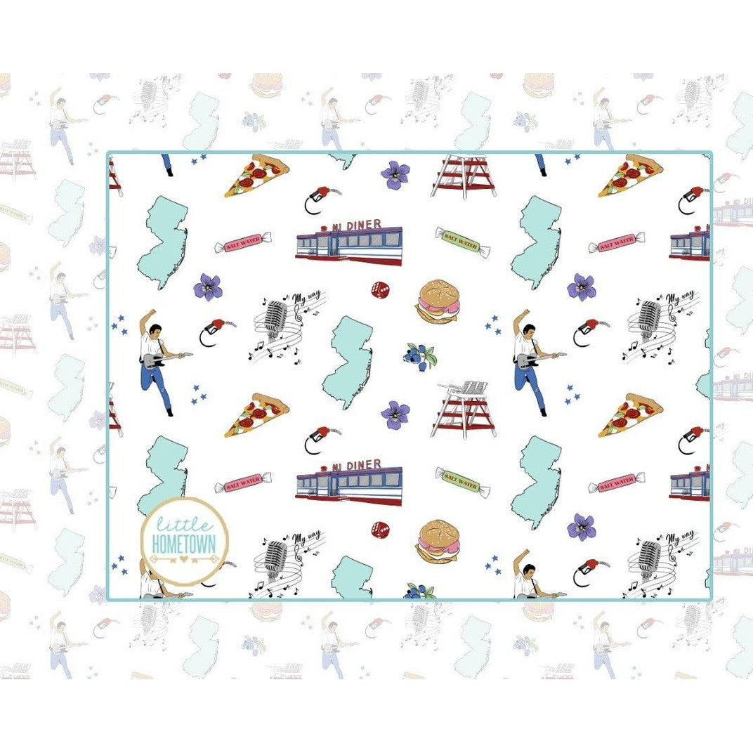 Baby Burp Cloth and Wraparound Bib (New Jersey Baby)