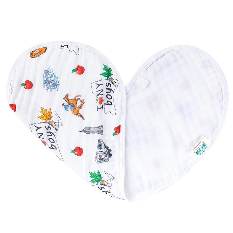 Baby Burp Cloth and Wraparound Bib:  New York Boy