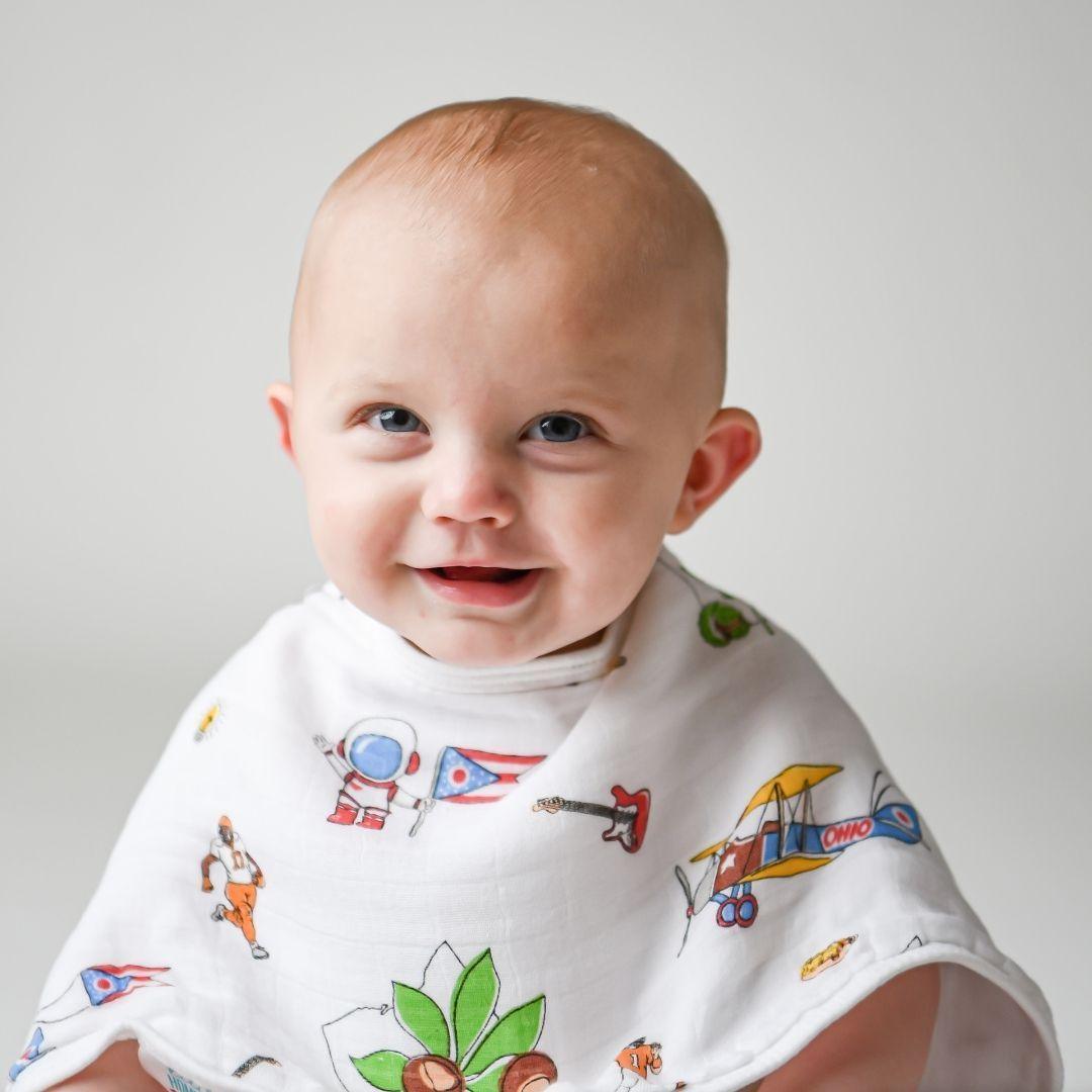 Baby Burp Cloth and Wraparound Bib Ohio Baby