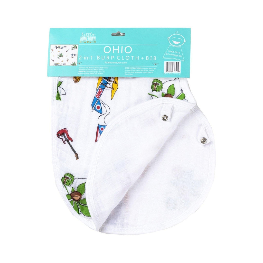 Baby Burp Cloth and Wraparound Bib Ohio Baby
