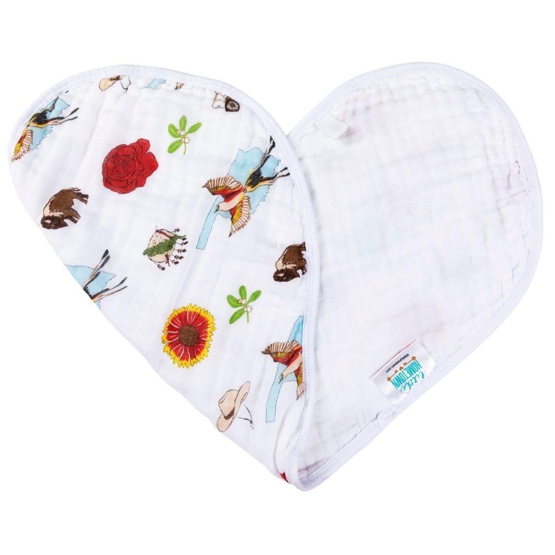 Baby Burp Cloth and Wraparound Bib:  Oklahoma Baby