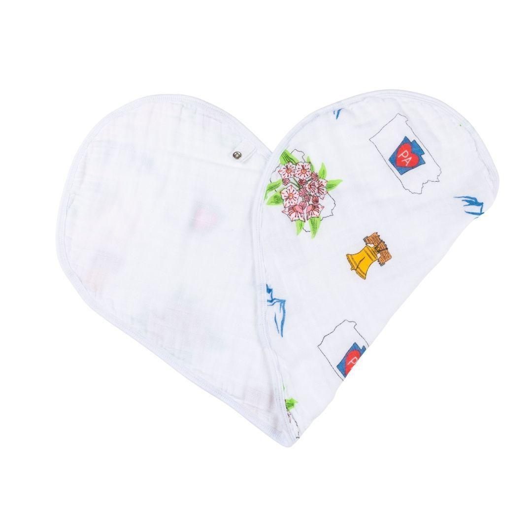 Baby Burp Cloth and Wraparound Bib: Pennsylvania Baby