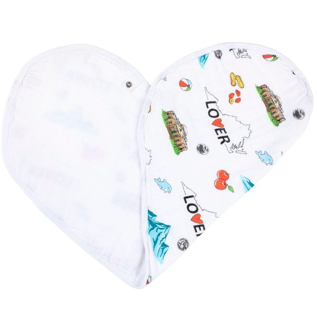 Baby Burp Cloth and Wraparound Bib (Virginia Baby)