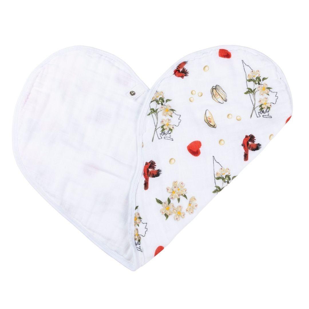 Baby Burp Cloth and Wraparound Bib (Virginia Floral)