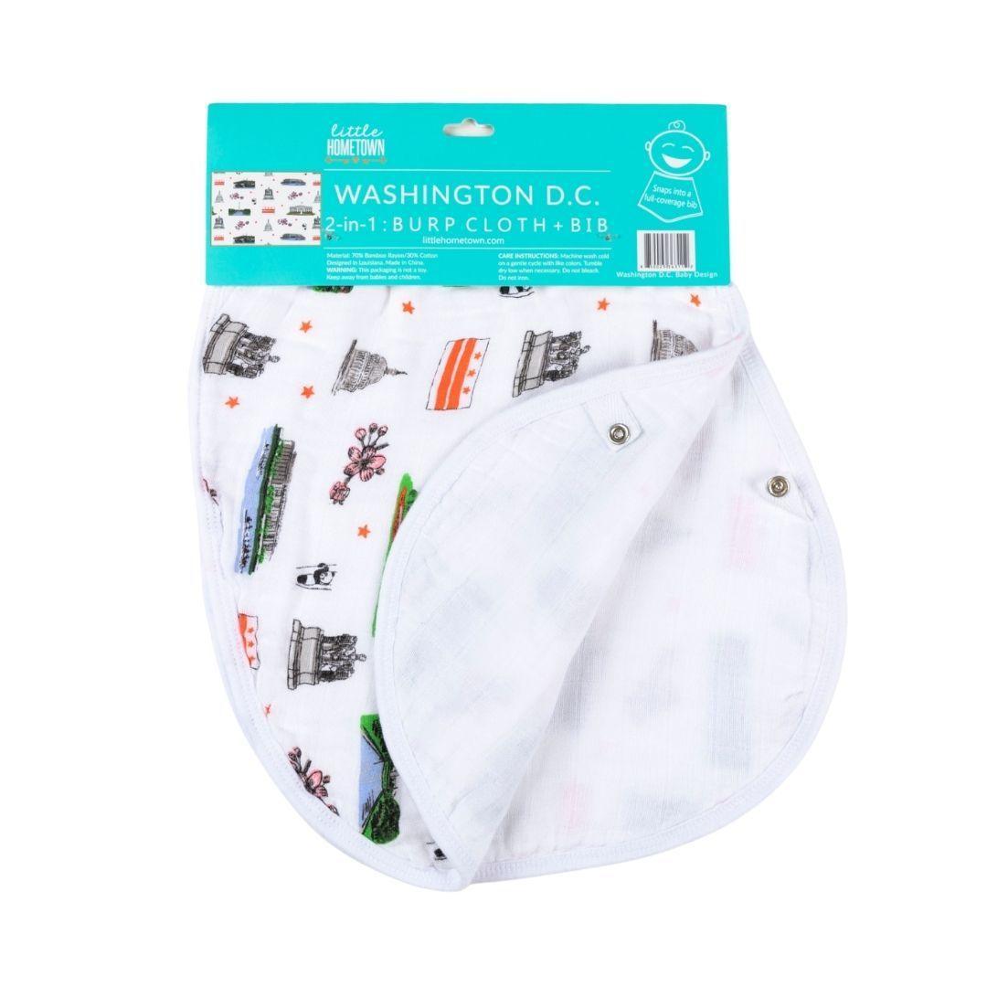 Baby Burp Cloth and Wraparound Bib (Washington DC)