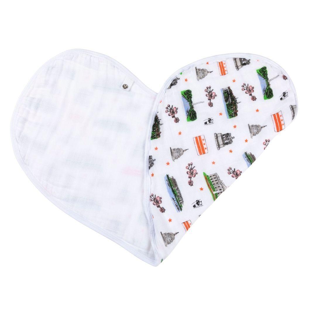 Baby Burp Cloth and Wraparound Bib (Washington DC)