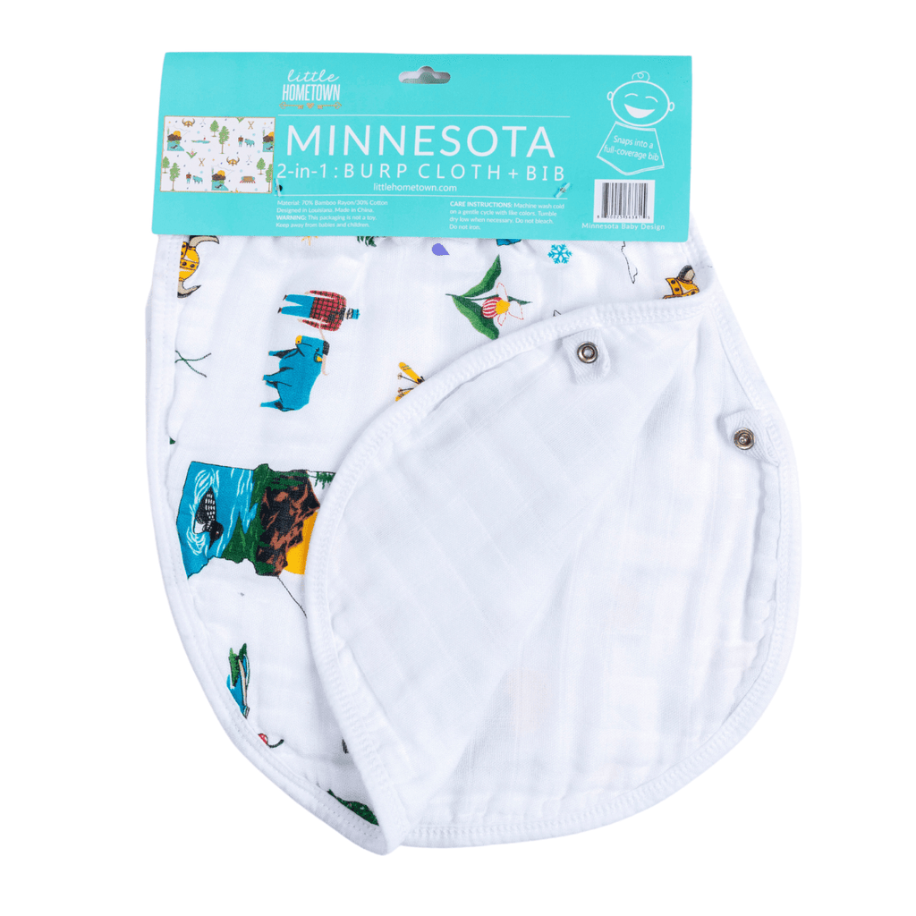 Baby Burp Cloth & Bib Combo: Minnesota