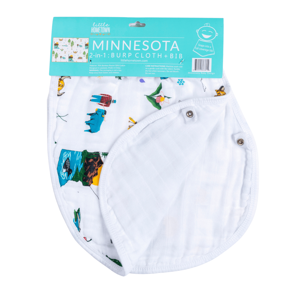 Baby Burp Cloth & Bib Combo: Minnesota