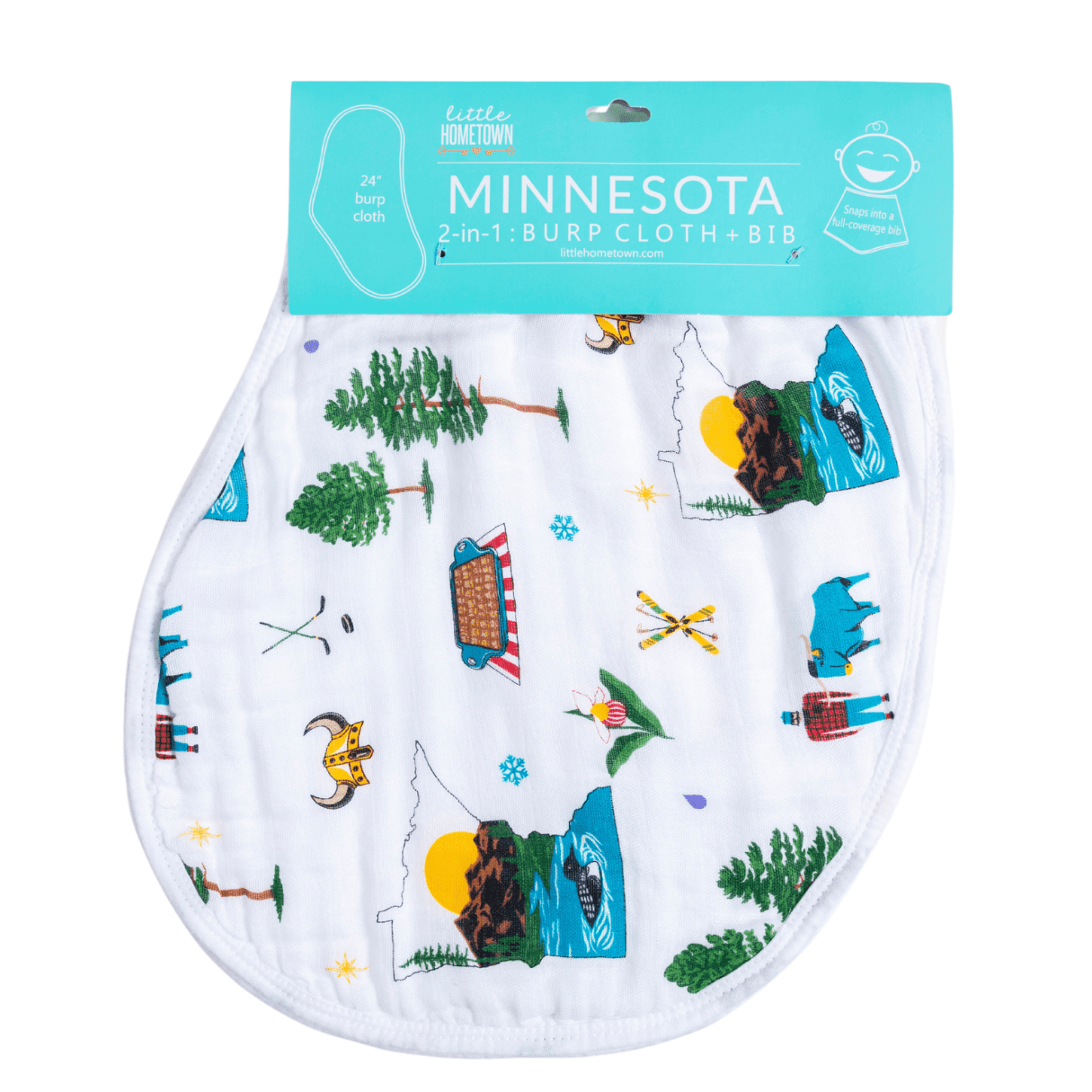 Baby Burp Cloth & Bib Combo: Minnesota