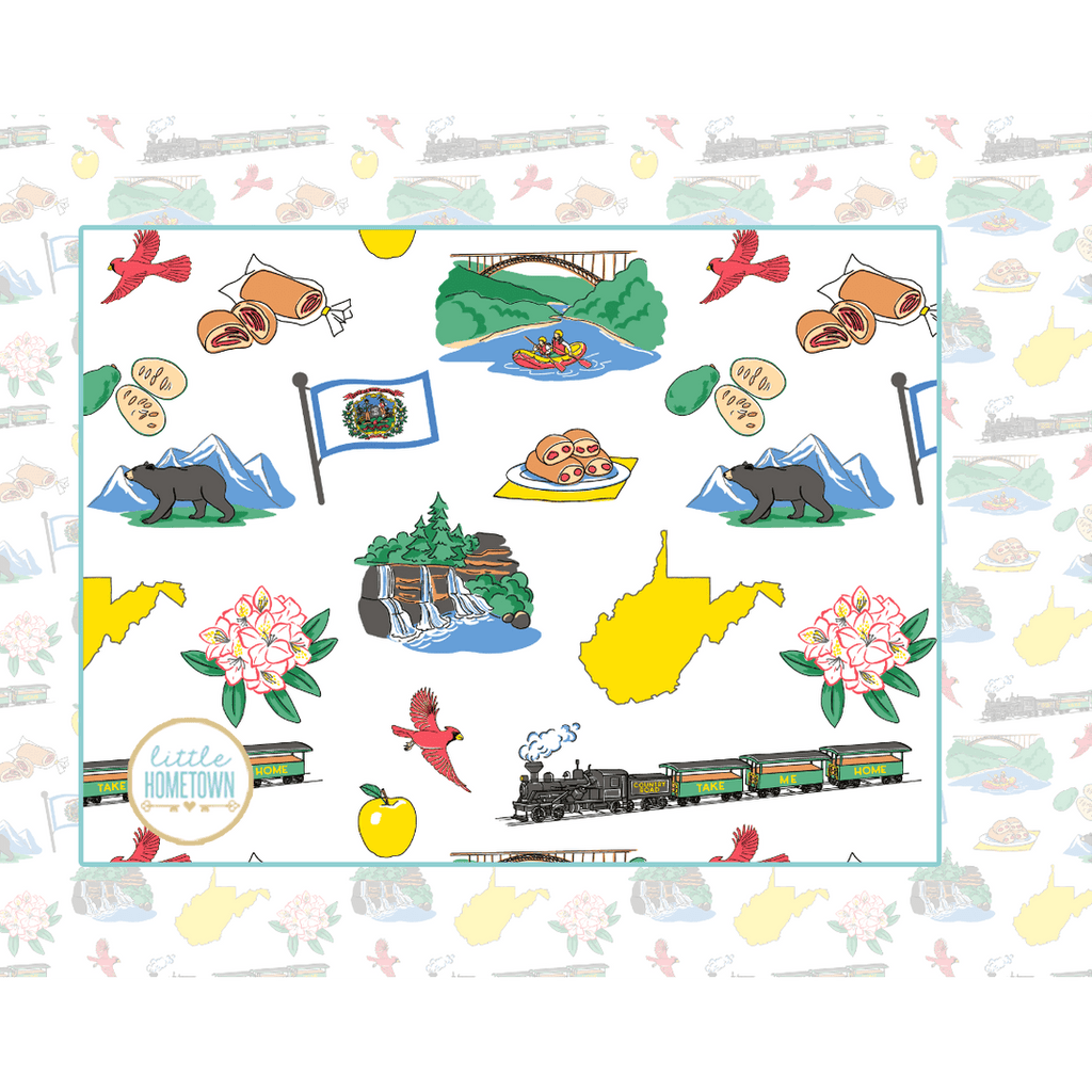 Baby Burp Cloth & Bib Combo: West Virginia