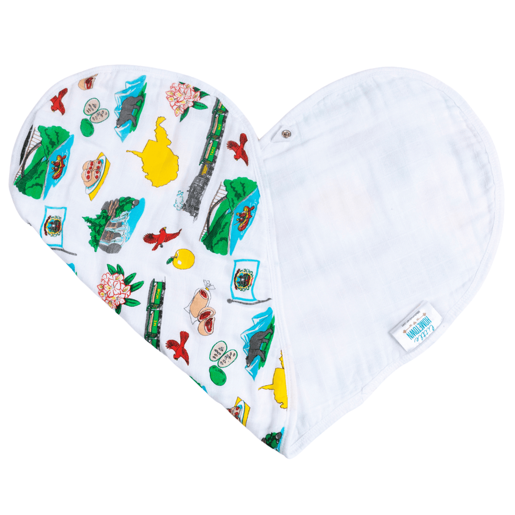 Baby Burp Cloth & Bib Combo: West Virginia