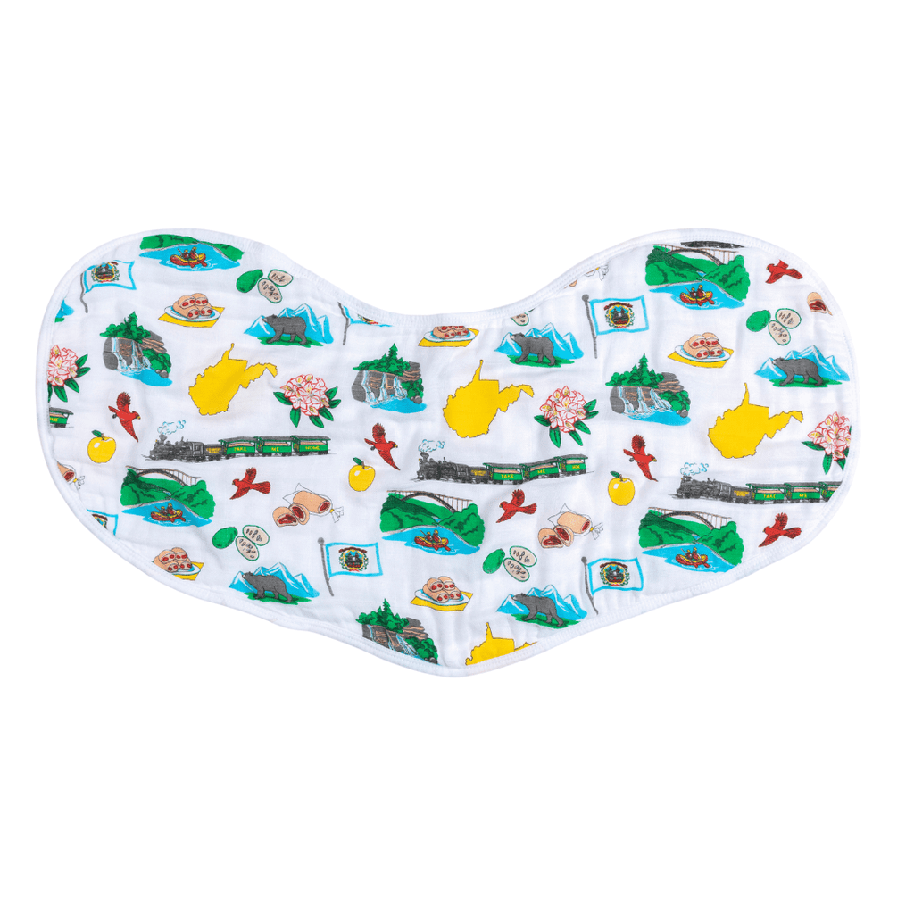 Baby Burp Cloth & Bib Combo: West Virginia