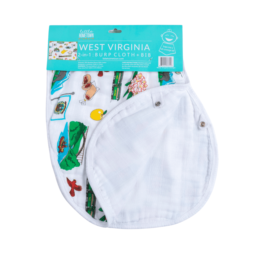 Baby Burp Cloth & Bib Combo: West Virginia