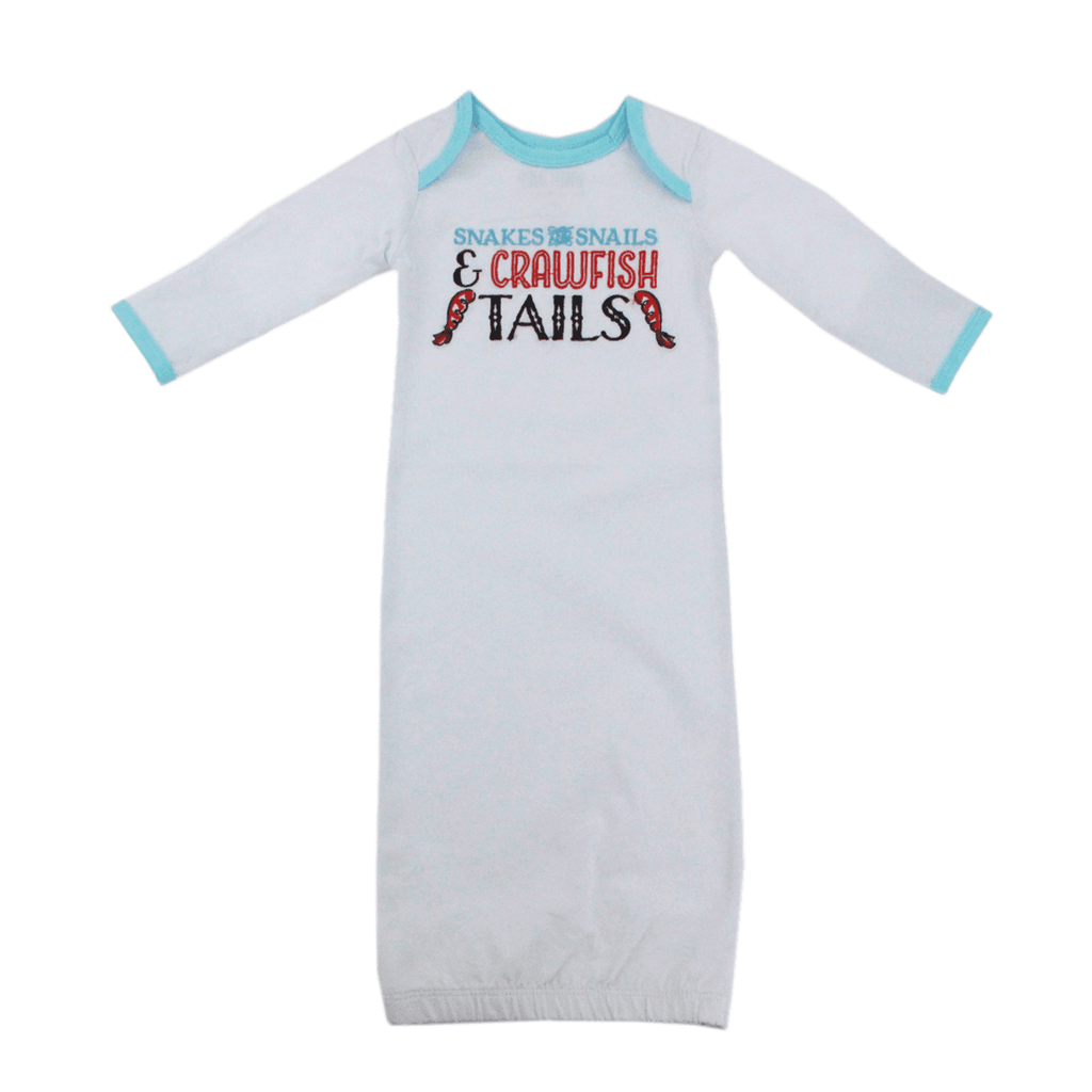 Baby Gown (0-3 Months): Snakes and Snails and Crawfish Tails