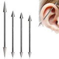 316L Surgical Steel Industrial Barbell with Spikes - Fashion Hut Jewelry