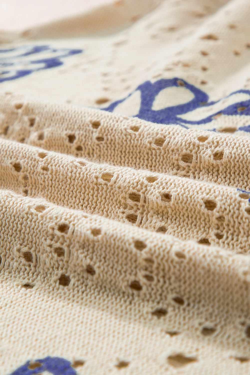 Harper Eyelet Drop Shoulder Sweater - Threaded Pear