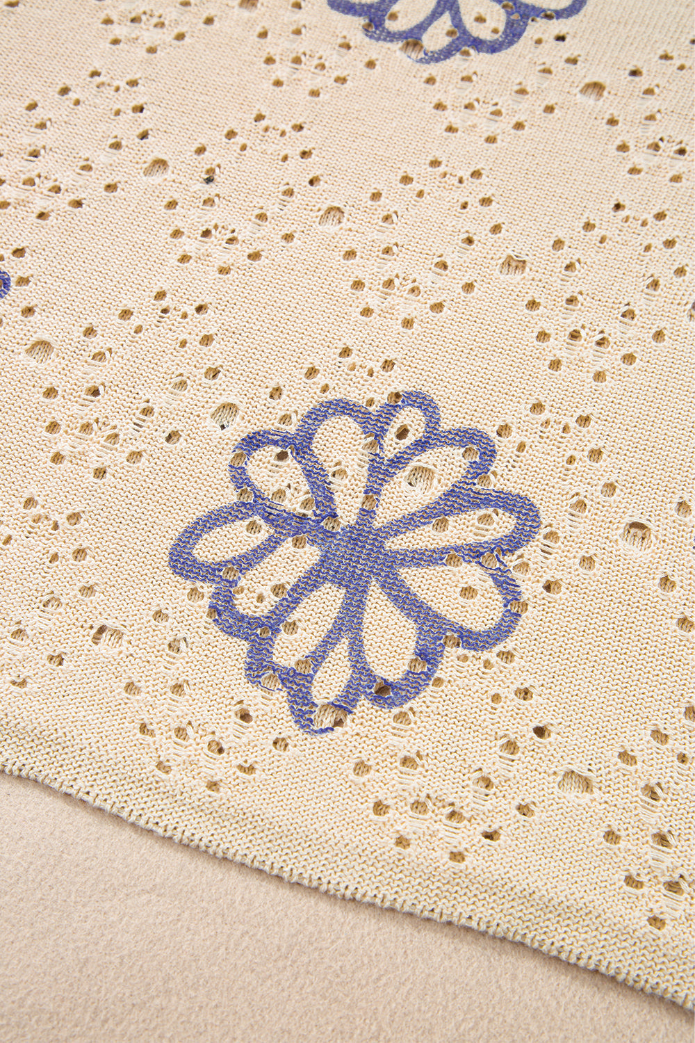 Harper Eyelet Drop Shoulder Sweater - Threaded Pear