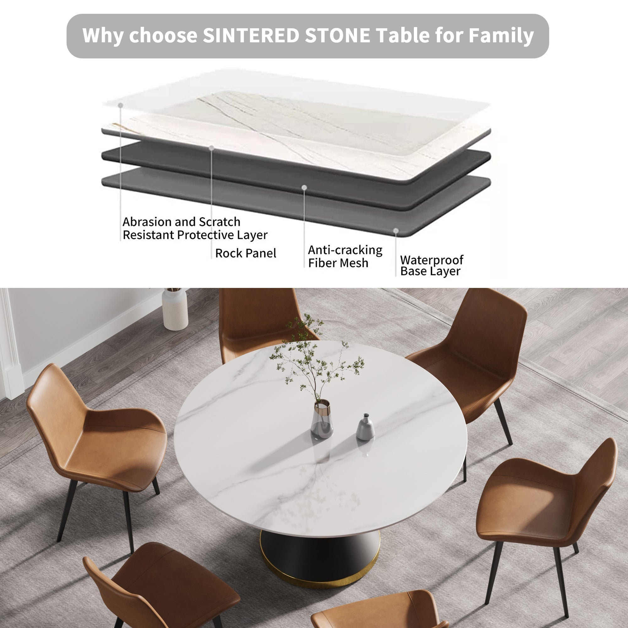 Modern Marble Stone Round Dining Table