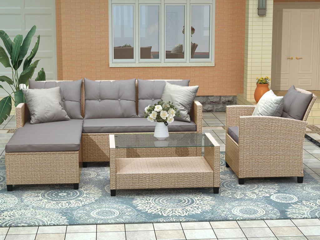 Set of 4 Piece Outdoor, Patio Furniture