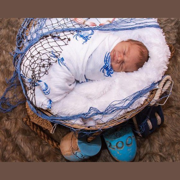 Blue Crab Baby Muslin Swaddle Blanket