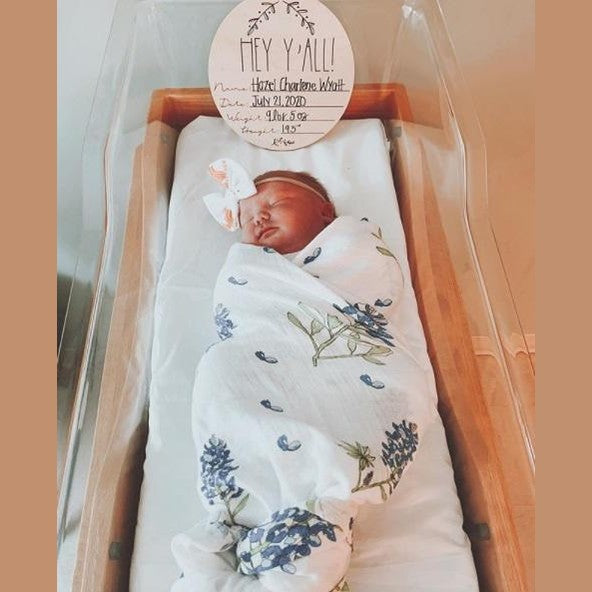 Bluebonnets Baby Muslin Swaddle Blanket