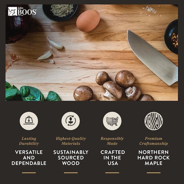 John Boss Wood 16 in. x 10 in. Rectangular Maple Chop N Slice Reversible Cutting Board